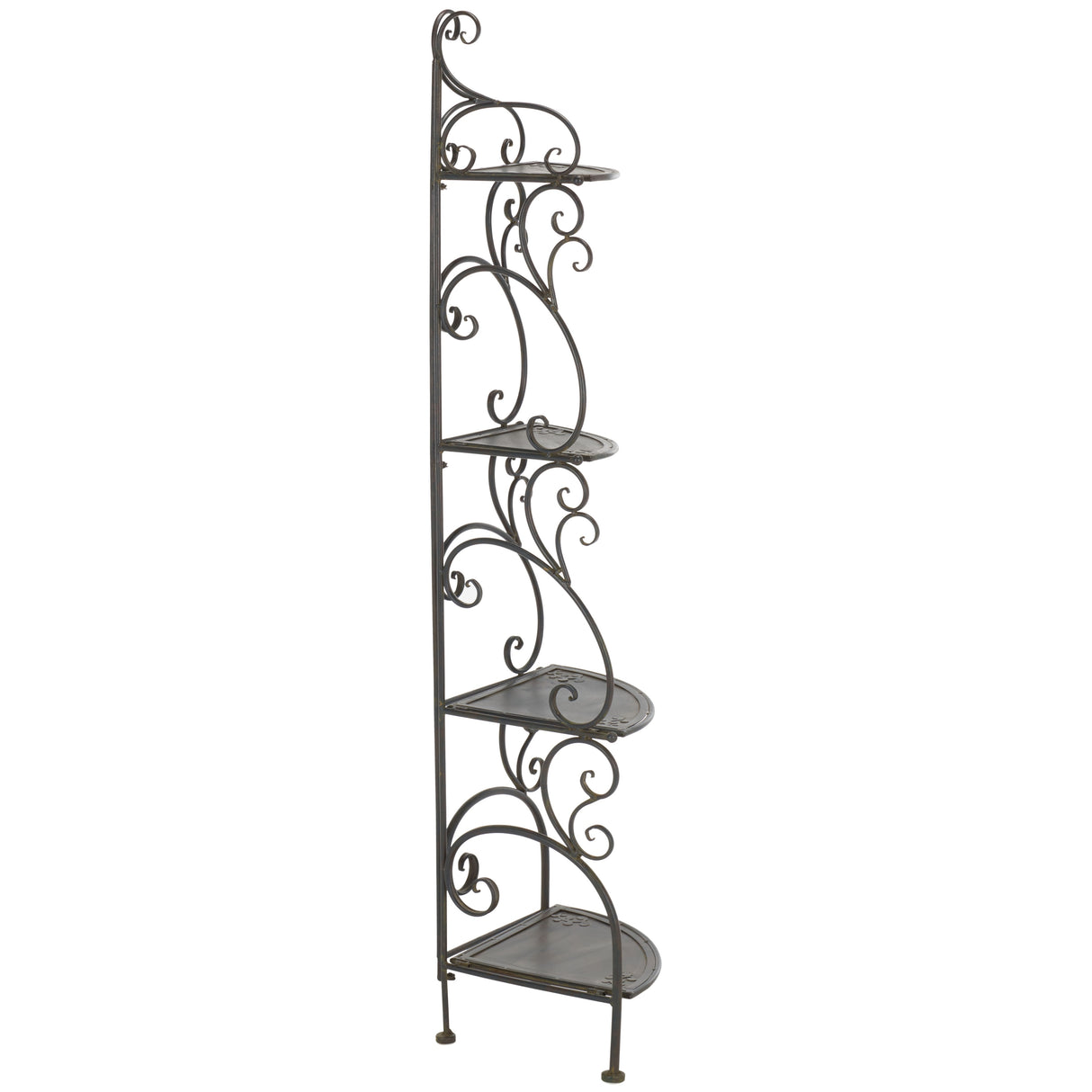 SAFAVIEH Outdoor Cielo 60" 4-Tier Corner Shelf - 13" W x 13" D x 60" H - 13Wx13Dx60H