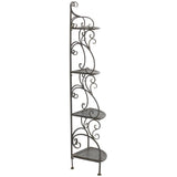SAFAVIEH Outdoor Cielo 60" 4-Tier Corner Shelf - 13" W x 13" D x 60" H - 13Wx13Dx60H