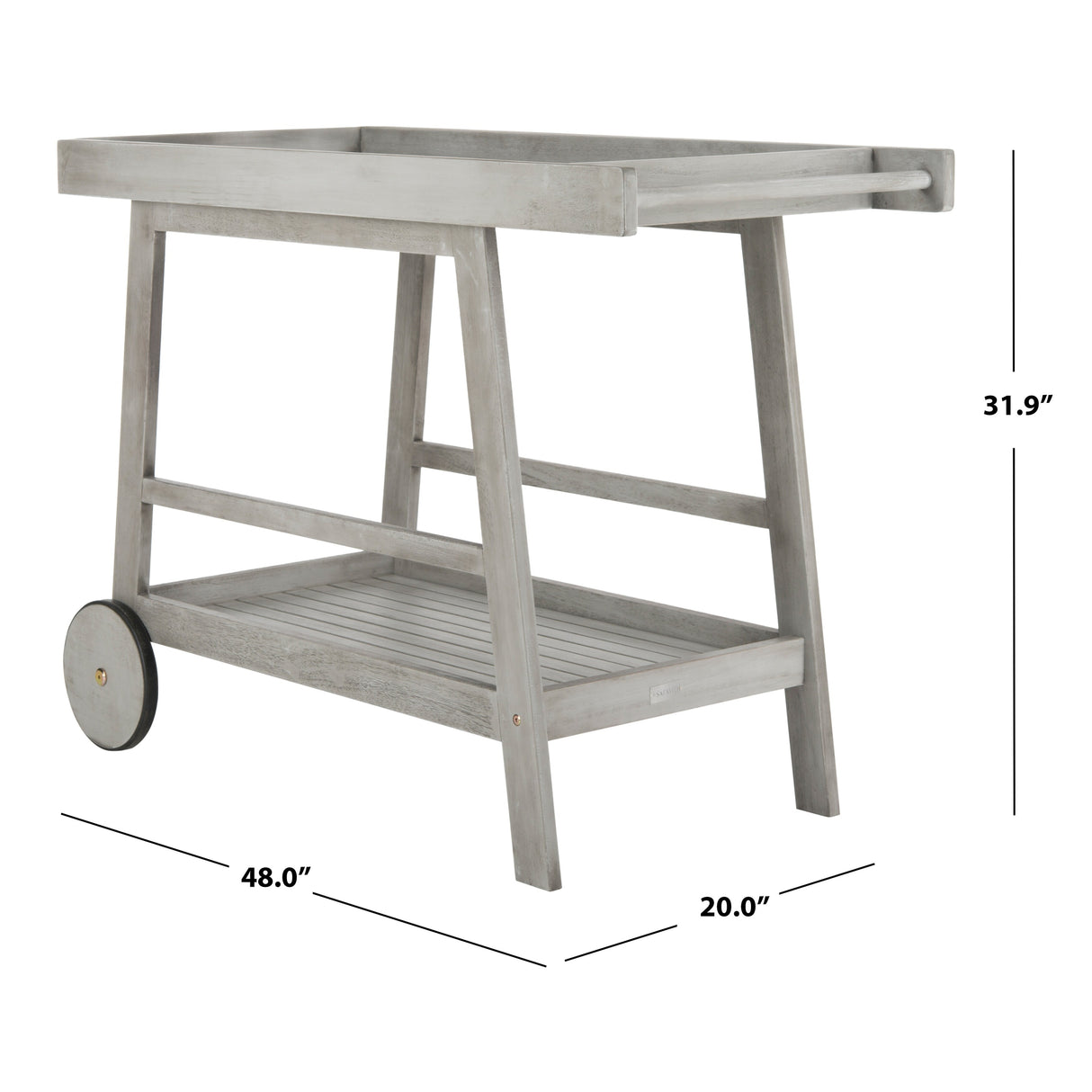 SAFAVIEH Outdoor Hayleigh Bar Cart - 48Wx20Dx32H