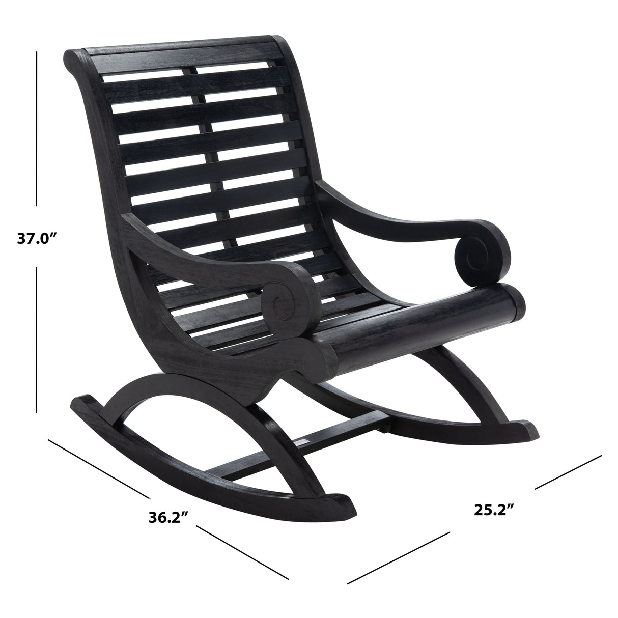 SAFAVIEH Outdoor Jimena Rocking Chair - 25W x 37D x 36H