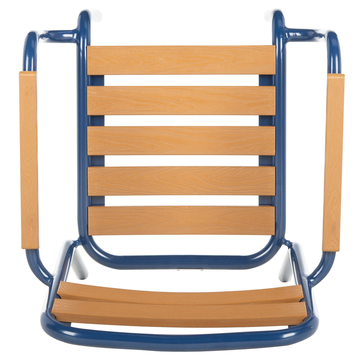 SAFAVIEH Outdoor Keara Chair - Brown / Navy (Set of 2) - 21.7"x23.2"x33" - 22Wx23Dx33H