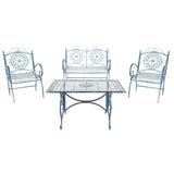 SAFAVIEH Outdoor Nyasia Victorian Scroll Iron 4-Piece Patio Set - 45W x 39D x 22H
