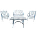 SAFAVIEH Outdoor Nyasia Victorian Scroll Iron 4-Piece Patio Set - 45W x 39D x 22H