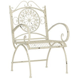 SAFAVIEH Outdoor Nyasia Victorian Scroll Iron 4-Piece Patio Set - 45W x 39D x 22H