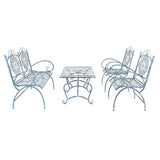 SAFAVIEH Outdoor Nyasia Victorian Scroll Iron 4-Piece Patio Set - 45W x 39D x 22H