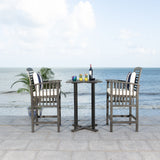 SAFAVIEH Outdoor Sheyla 3-Piece Bar Height Bistro Set - 28Wx28Dx40H
