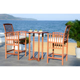 SAFAVIEH Outdoor Sheyla 3-Piece Bar Height Bistro Set - 28Wx28Dx40H