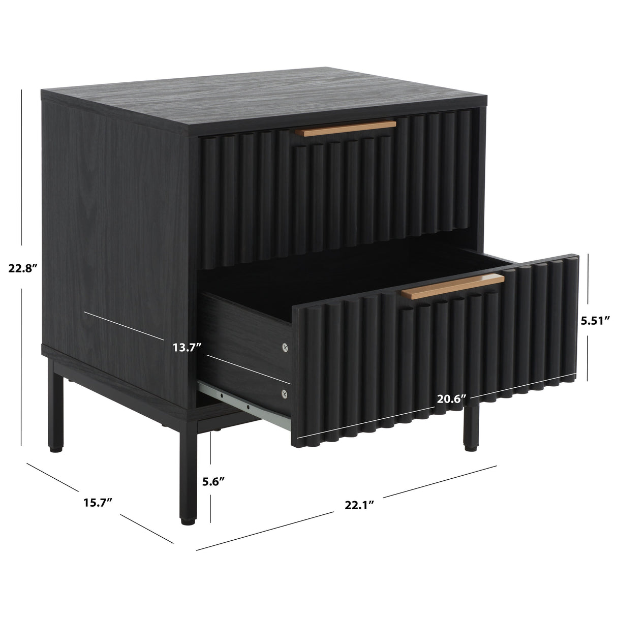 SAFAVIEH Raita 2-Drawer Nightstand Bedside Accent Table