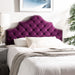 SAFAVIEH Rayna Grey Upholstered Tufted Headboard - Silver Nailhead (Full)