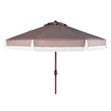 SAFAVIEH Ronette Fringe 9 Ft Crank Outdoor Umbrella