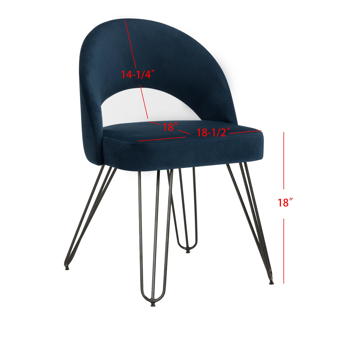 SAFAVIEH Ronna Velvet Retro Navy Side Chair (Set of 2) - 21Wx24Dx32H