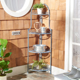 SAFAVIEH Shyla Victorian Wrought Iron 4-Tier Outdoor Corner Shelf - 14 In. W x 14 In. D x 60 In. H - 14Wx14Dx60H