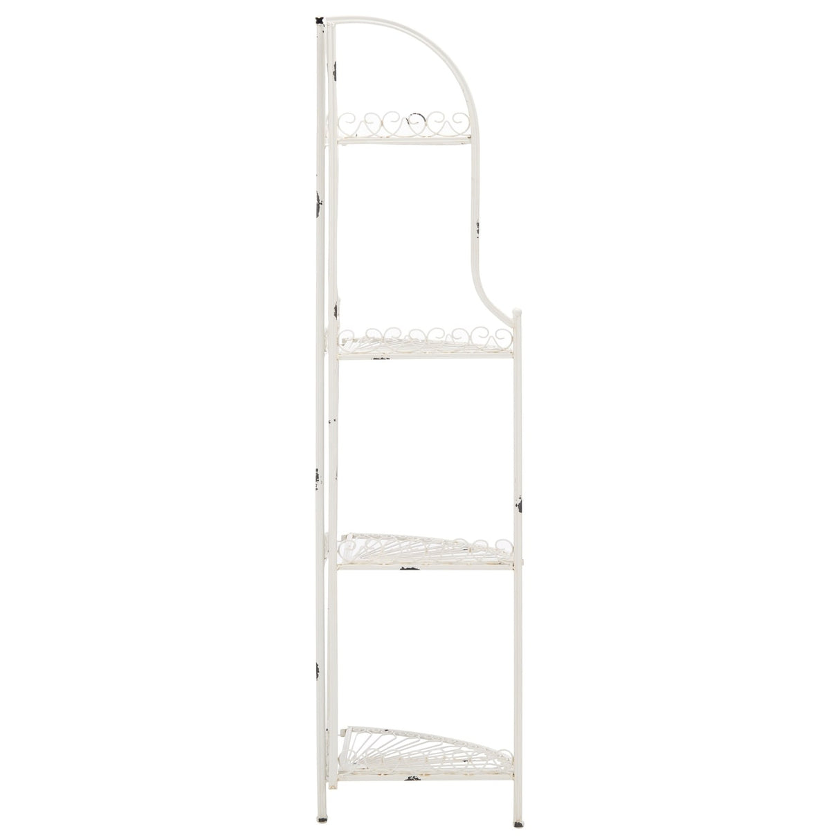 SAFAVIEH Shyla Victorian Wrought Iron 4-Tier Outdoor Corner Shelf - 14 In. W x 14 In. D x 60 In. H - 14Wx14Dx60H