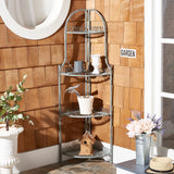 SAFAVIEH Shyla Victorian Wrought Iron 4-Tier Outdoor Corner Shelf - 14 In. W x 14 In. D x 60 In. H - 14Wx14Dx60H