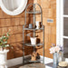 SAFAVIEH Shyla Victorian Wrought Iron 4-Tier Outdoor Corner Shelf - 14 In. W x 14 In. D x 60 In. H - 14Wx14Dx60H