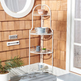 SAFAVIEH Shyla Victorian Wrought Iron 4-Tier Outdoor Corner Shelf - 14 In. W x 14 In. D x 60 In. H - 14Wx14Dx60H
