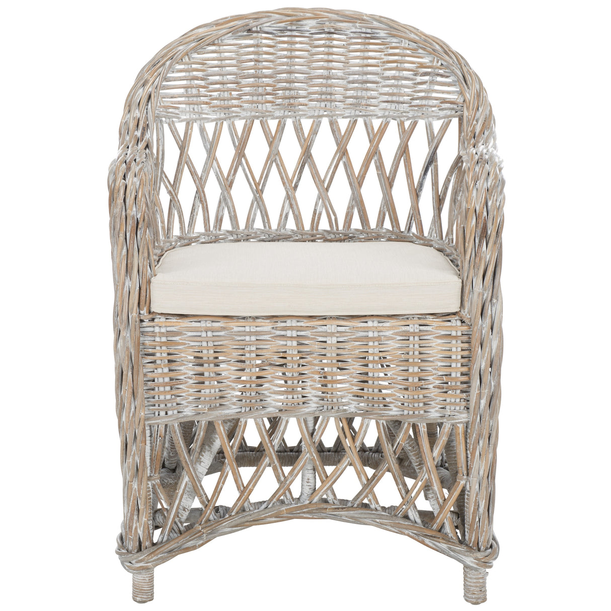 SAFAVIEH Spyrini Natural Rattan Club Chair - 25.5" x 26.5" x 35.5" - 26Wx27Dx36H