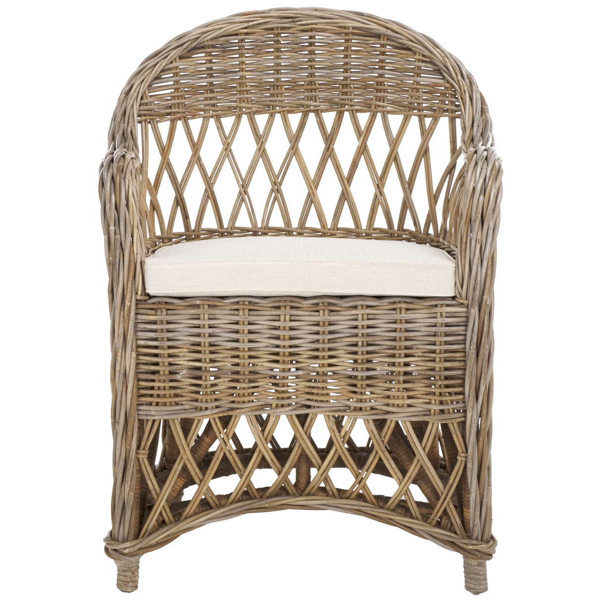 SAFAVIEH Spyrini Natural Rattan Club Chair - 25.5" x 26.5" x 35.5" - 26Wx27Dx36H