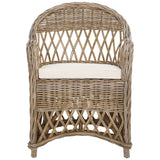 SAFAVIEH Spyrini Natural Rattan Club Chair - 25.5" x 26.5" x 35.5" - 26Wx27Dx36H