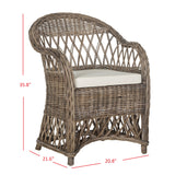SAFAVIEH Spyrini Natural Rattan Club Chair - 25.5" x 26.5" x 35.5" - 26Wx27Dx36H