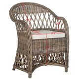 SAFAVIEH Spyrini Natural Rattan Club Chair - 25.5" x 26.5" x 35.5" - 26Wx27Dx36H