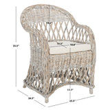 SAFAVIEH Spyrini Natural Rattan Club Chair - 25.5" x 26.5" x 35.5" - 26Wx27Dx36H