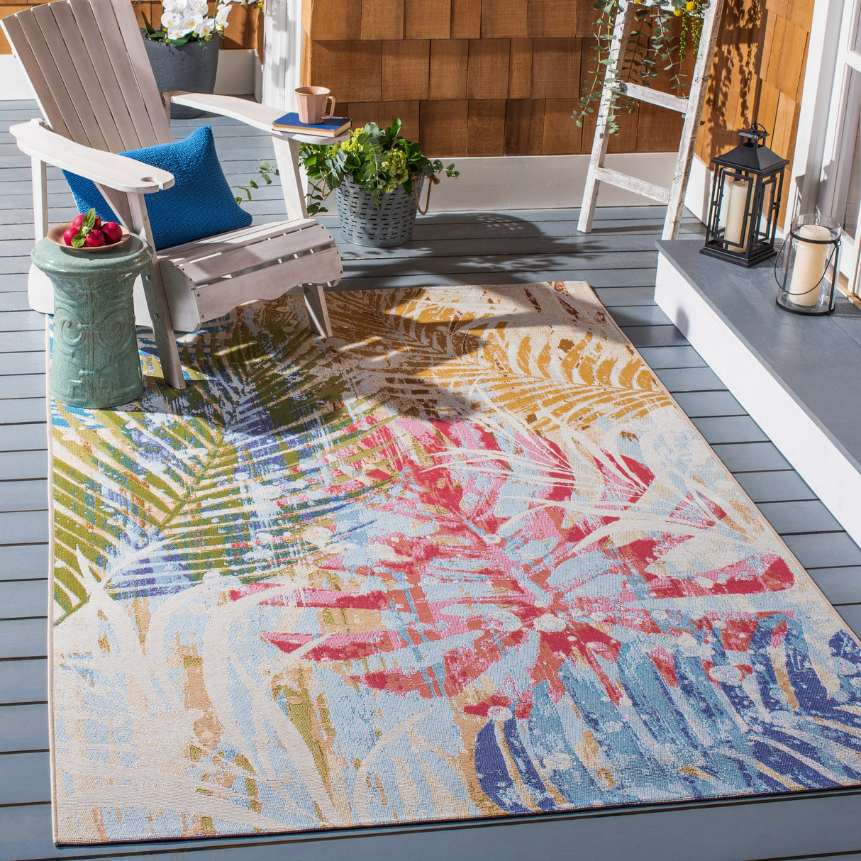 SAFAVIEH Summer Elya Tropical Indoor/ Outdoor Waterproof Rug