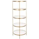 SAFAVIEH Syble Round 5-Tier Etagere - 20" x 20" x 53" - 20Wx20Dx53H