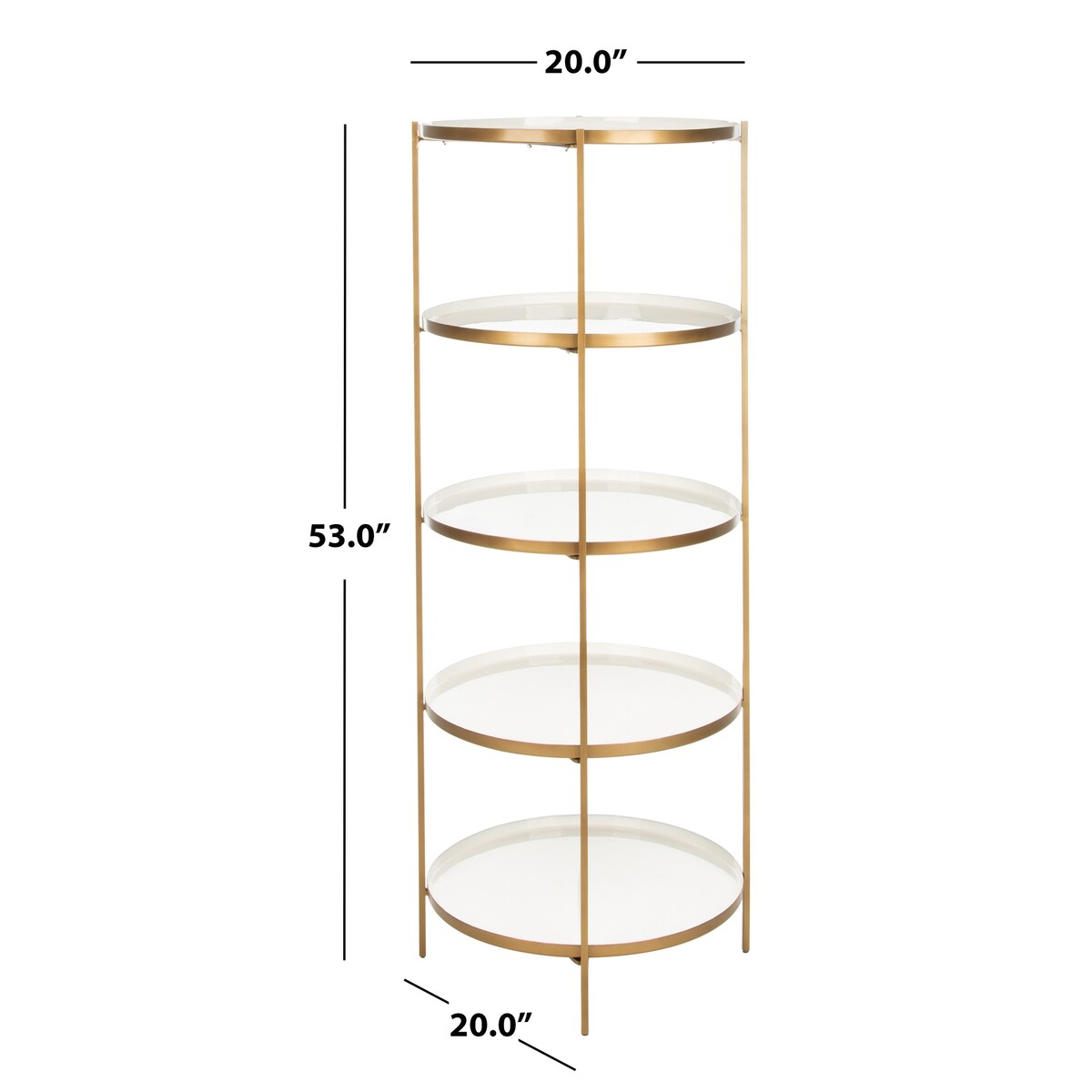 SAFAVIEH Syble Round 5-Tier Etagere - 20" x 20" x 53" - 20Wx20Dx53H