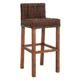 SAFAVIEH Tana -30 Inch Thomas Indoor Wicker Brown Bar Stool - 17.7" x 17.7" x 37.4" - 18Wx18Dx37H