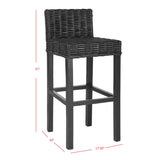 SAFAVIEH Tana -30 Inch Thomas Indoor Wicker Brown Bar Stool - 17.7" x 17.7" x 37.4" - 18Wx18Dx37H