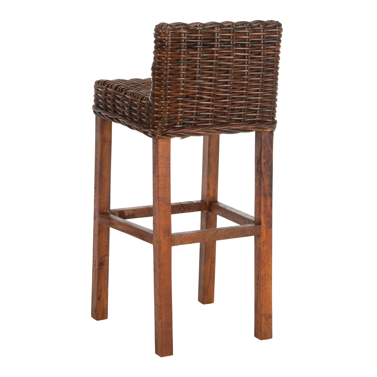 SAFAVIEH Tana -30 Inch Thomas Indoor Wicker Brown Bar Stool - 17.7" x 17.7" x 37.4" - 18Wx18Dx37H