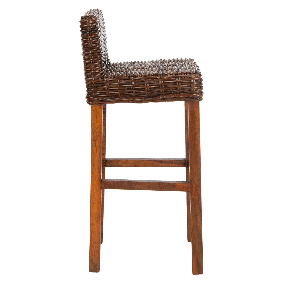 SAFAVIEH Tana -30 Inch Thomas Indoor Wicker Brown Bar Stool - 17.7" x 17.7" x 37.4" - 18Wx18Dx37H