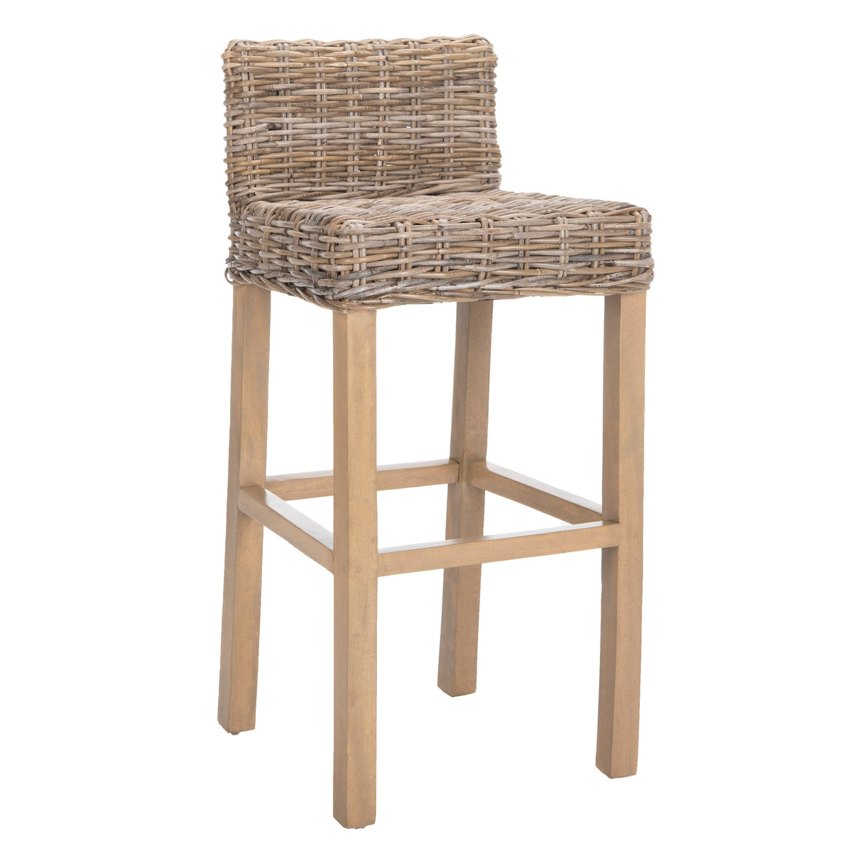 SAFAVIEH Tana -30 Inch Thomas Indoor Wicker Brown Bar Stool - 17.7" x 17.7" x 37.4" - 18Wx18Dx37H