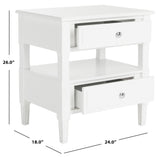 SAFAVIEH Terri Two Drawer White Nightstand