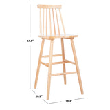 SAFAVIEH Texie 30-In. Spindle Farmhouse Bar Stool (Set of 2) - 19.3" x 20.9" x 44.2" - 19Wx21Dx45H