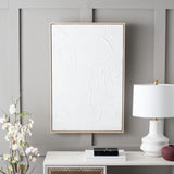SAFAVIEH Tinca The Minimalist Hand Painting, 24 x 36, Framed Wall Art - White