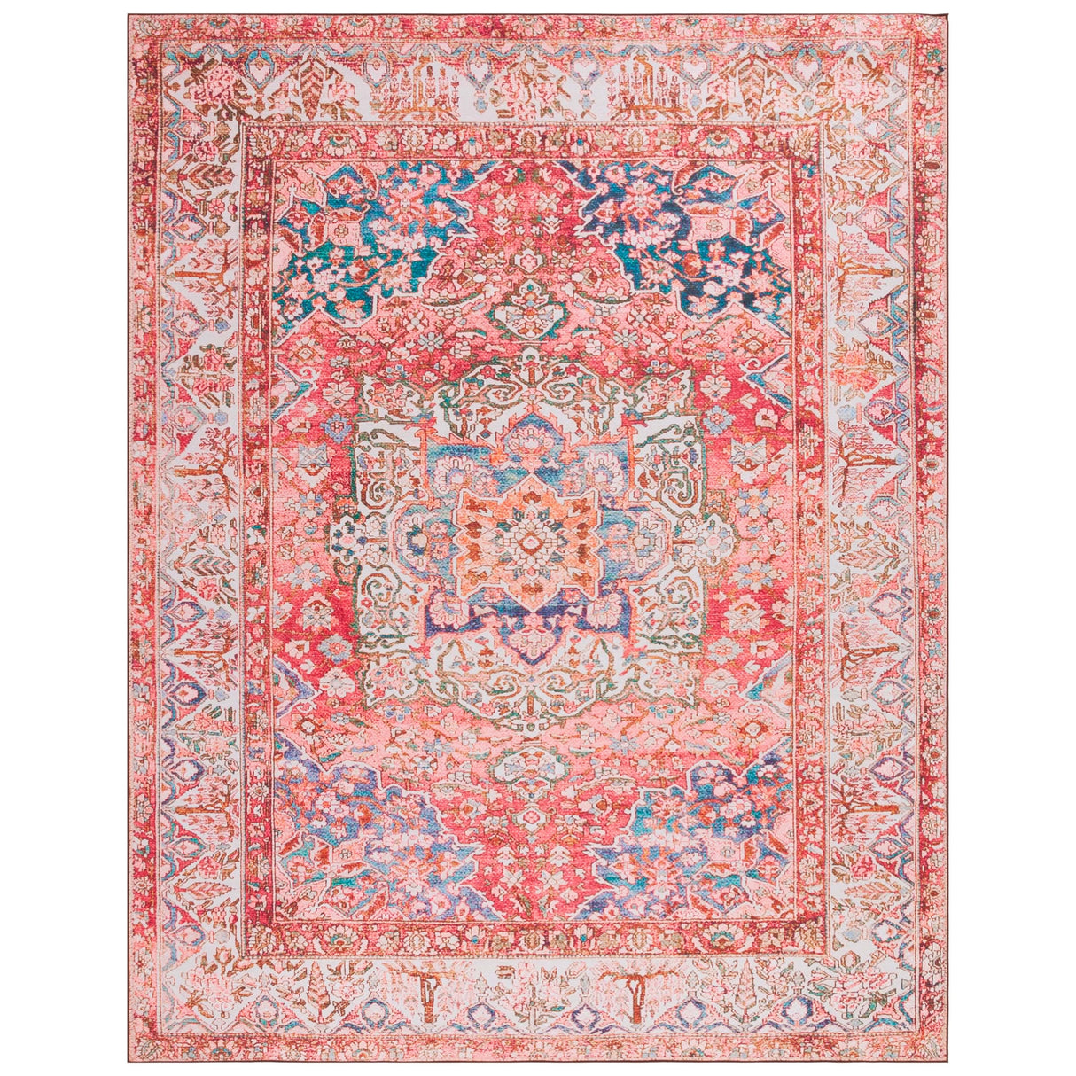 SAFAVIEH Tucson Machine Washable Slip Resistant Fedra Oriental Medallion