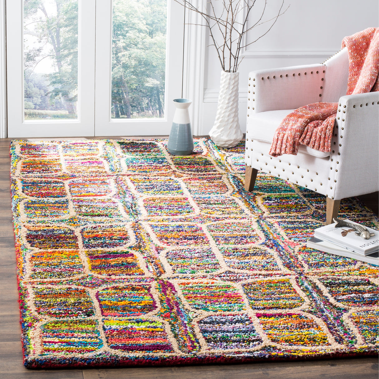 SAFAVIEH, Handmade Nantucket Visnjica Contemporary Cotton Rug