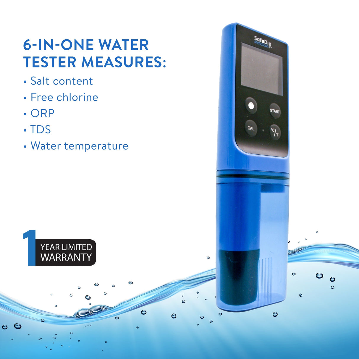 Solaxx SAFEDIP 6-in-1 Saltwater Electronic Water Tester