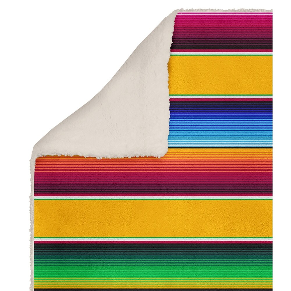 SALTILLO YELLOW Reversible Sherpa Throw By Kavka Designs