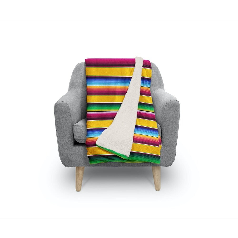 SALTILLO YELLOW Reversible Sherpa Throw By Kavka Designs