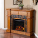SEI Furniture August Oak Corner Electric Fireplace