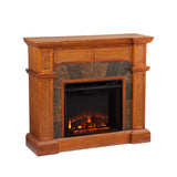 SEI Furniture August Oak Corner Electric Fireplace