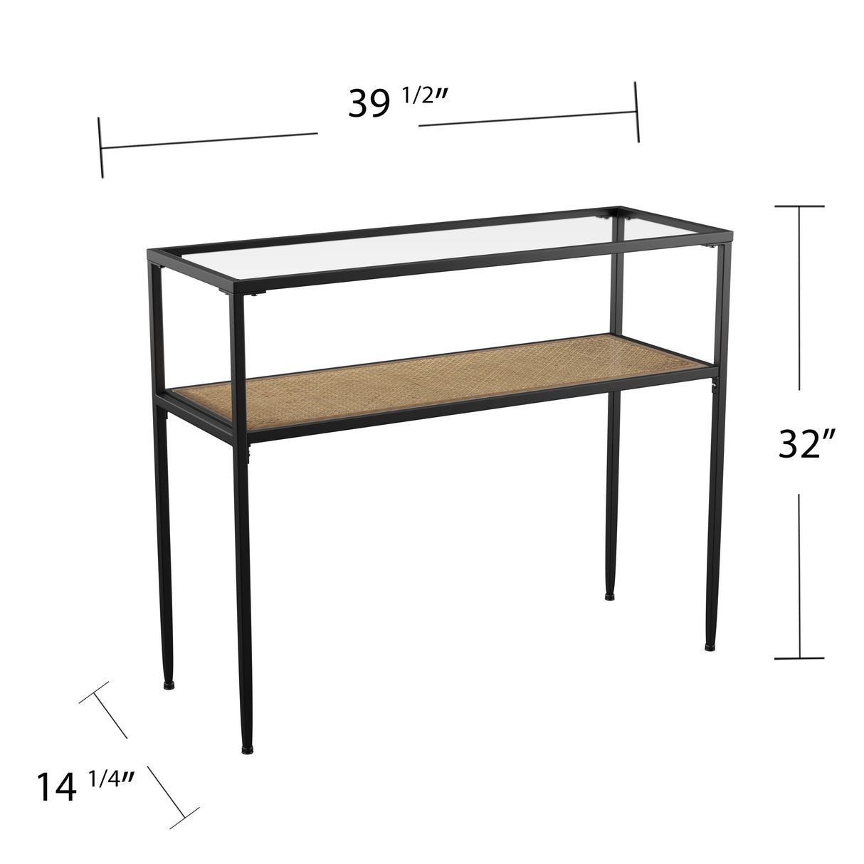 SEI Furniture Blakeston Glass-Top Entryway Table