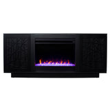 SEI Furniture Delauro Color Changing Electric Fireplace Media TV Stand with Storage