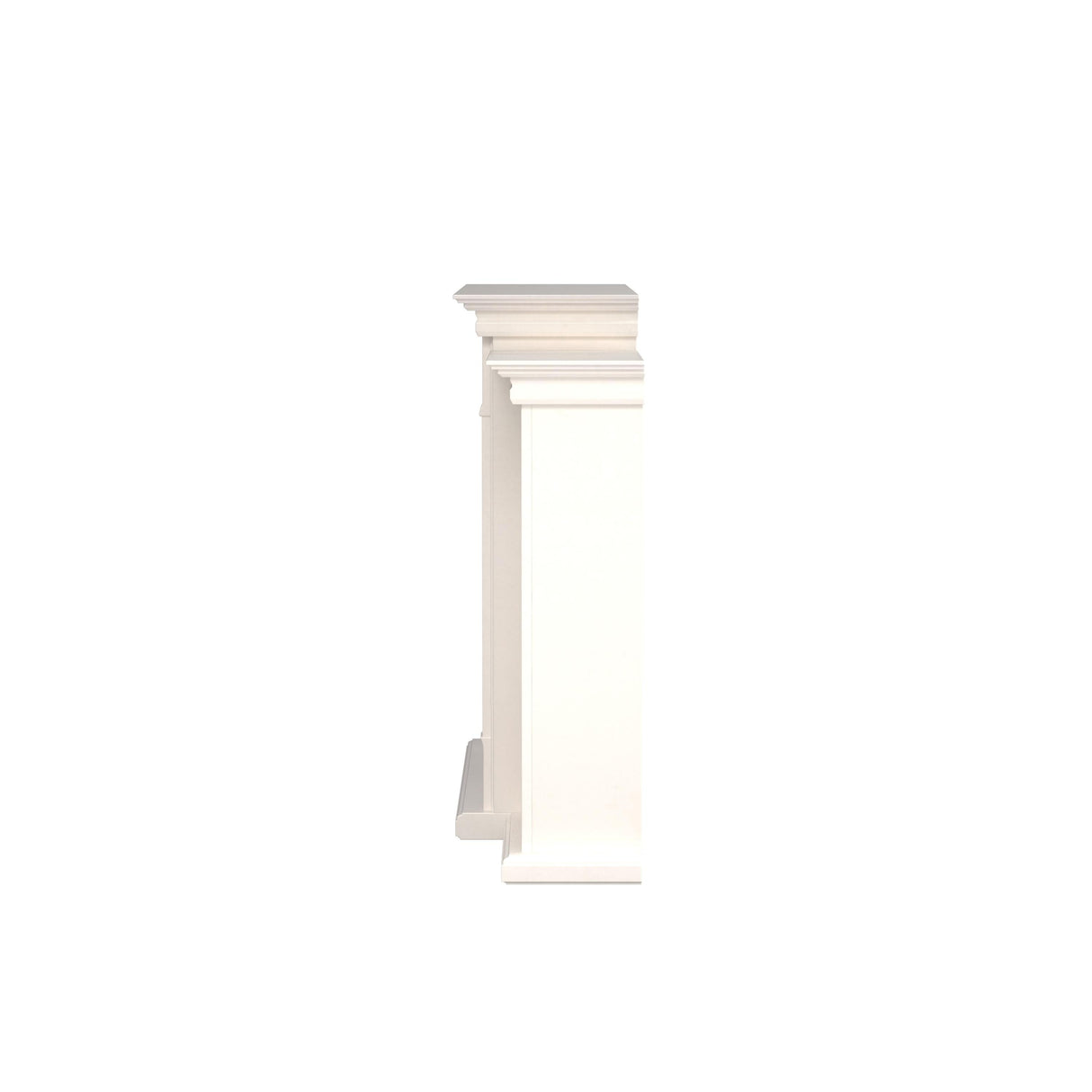 SEI Furniture Electric Fireplace 70-inch Mantel with Bookcase Storage, Ivory