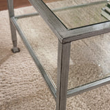 SEI Furniture Glenn Silver Metal Open Shelf Coffee Table