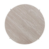 SEI Furniture Henderson Modern Faux Marble Round Coffee Table with Bottom Shelf