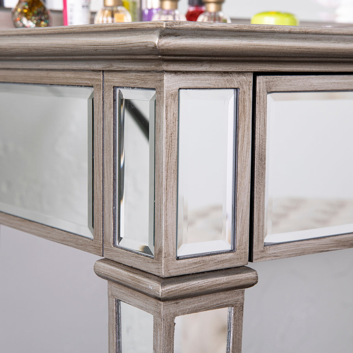 SEI Furniture Kalla Mirrored Vanity Set w/ Storage (Set of 2)